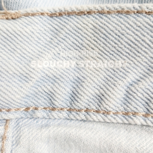 Old Navy High Rise Slouchy Straight Jeans Light Wash 100% Cotton Women’s Size 4 - Picture 12 of 13